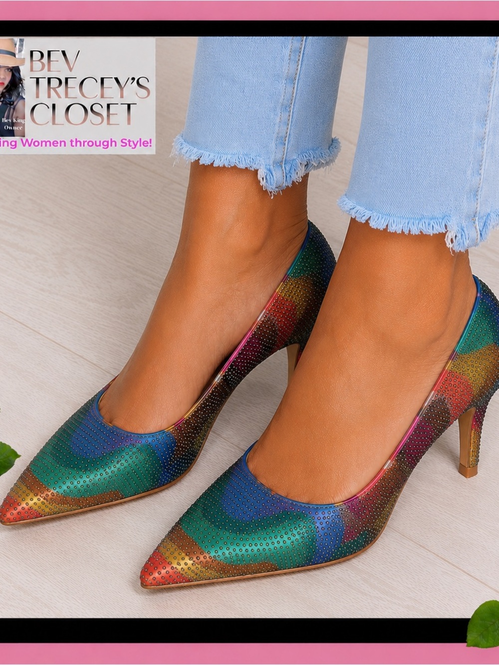 Kurt Geiger Rainbow Crystal-Embellished Pointed Flats